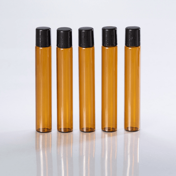Frasco de Vidro Âmbar Roll-on Fino 10ml Preto