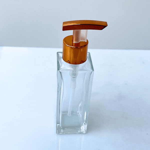 Saboneteira De Vidro Square Incolor 150ml - Cobre