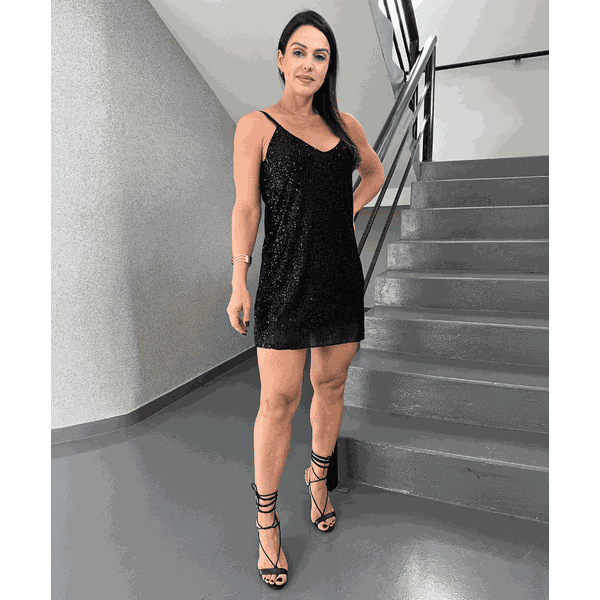 Vestido Paetê Virgínia Preto - Arpaia