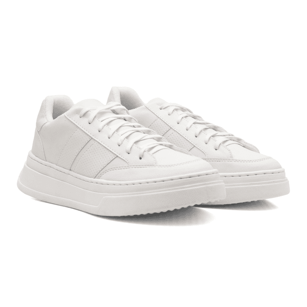 Tênis Masculino Estilo Street Sola Alta Confortável Branco
