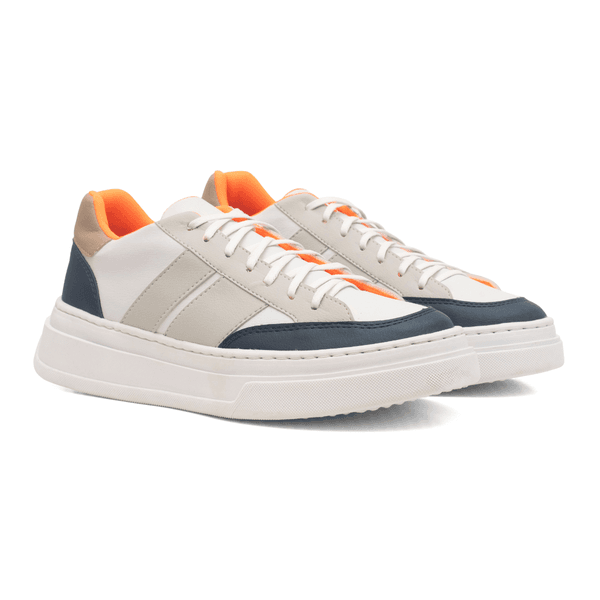Tênis Masculino Estilo Street Sola Alta Confortável Laranja