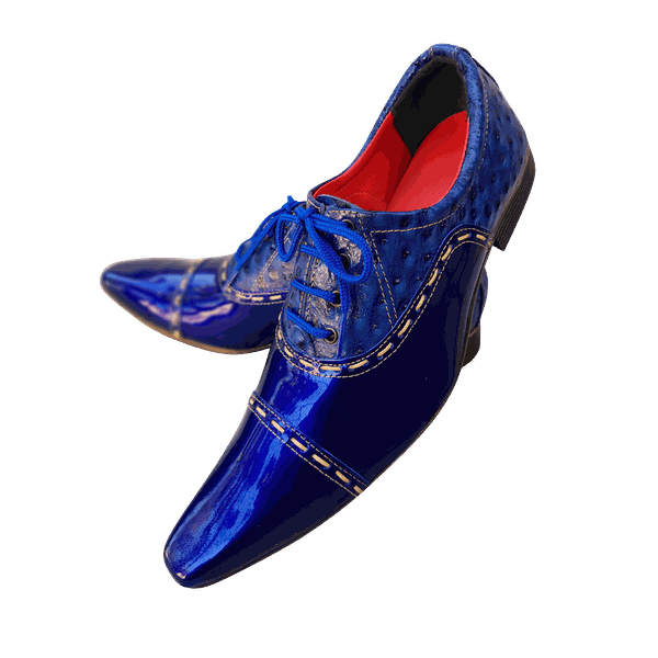 Sapato Masculino Italiano Azul Metalizado Ref: 498