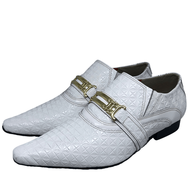 Sapato Masculino Italiano Em Couro Social Executivo Branco Ref