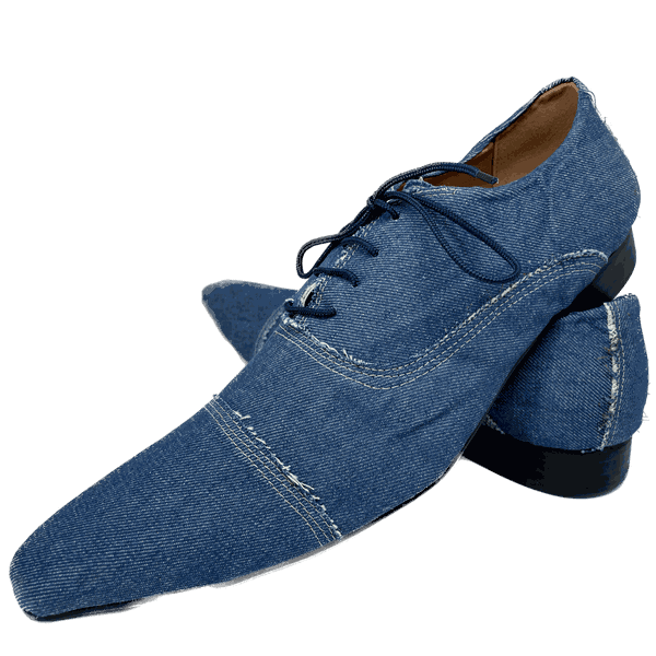 Sapato Masculino Italiano Em Jeans Azul Brenn Ref: 699