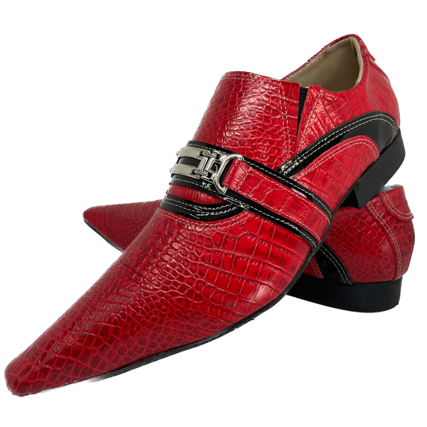 Sapato Masculino Italiano Em Couro Others Ref: 1146 Vermelho Vermelho