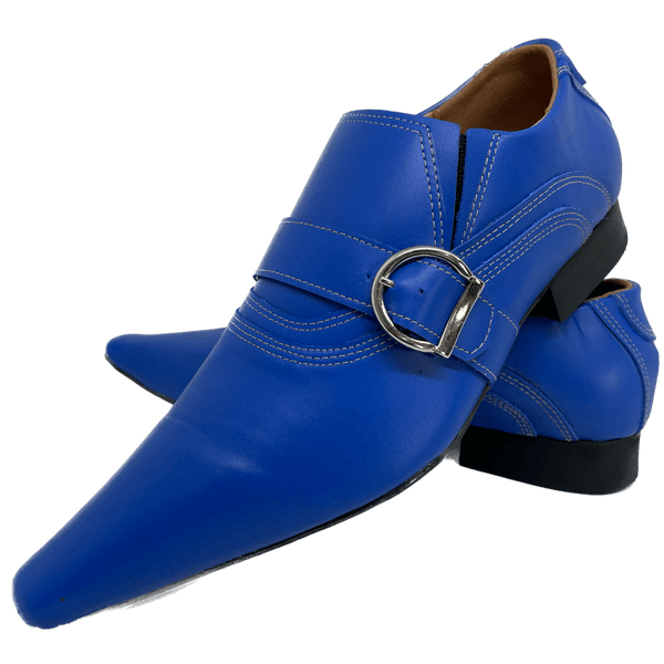 Sapato Masculino Italiano Em Couro Azul Cromo Ref: D728 