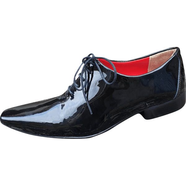 Oxford Sapato Social Verniz Preto Sapato Masculino Italiano Em