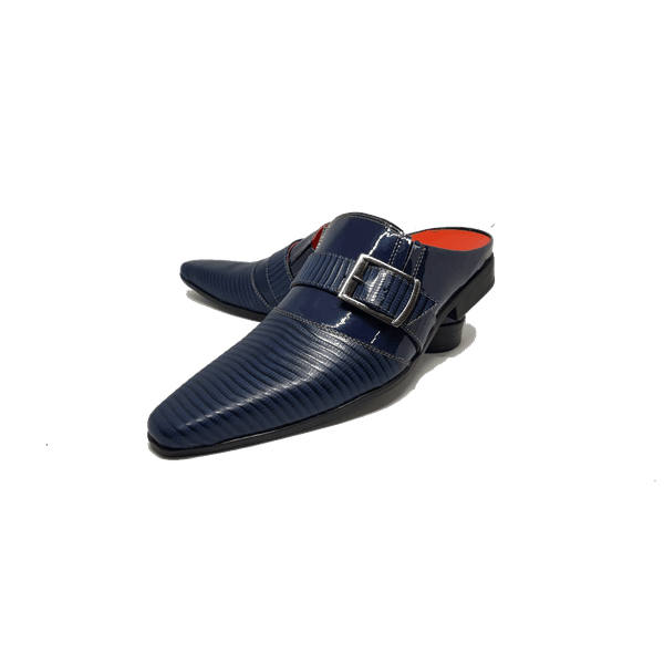 Babuche Masculino Dubai em Couro Social Executivo em Couro - Azul - Wilde Ref: 1027 Azul