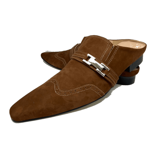 Babuche Masculino Em Couro Social Executivo Marrom Ranger Dubai Collection Ref: 1041 Outlet