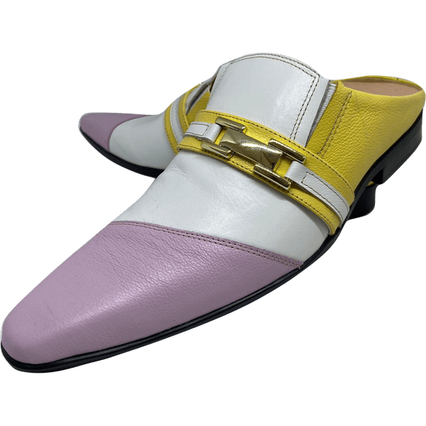 Babuche Masculino Italiano em Couro Social Executivo Napoles Rosa Ref: 1046 Rosa Copia