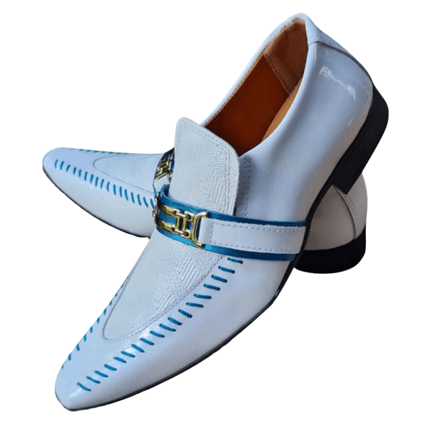 Sapato Masculino Italiano Em Couro Branco Diamond Ref: 1084 Branco