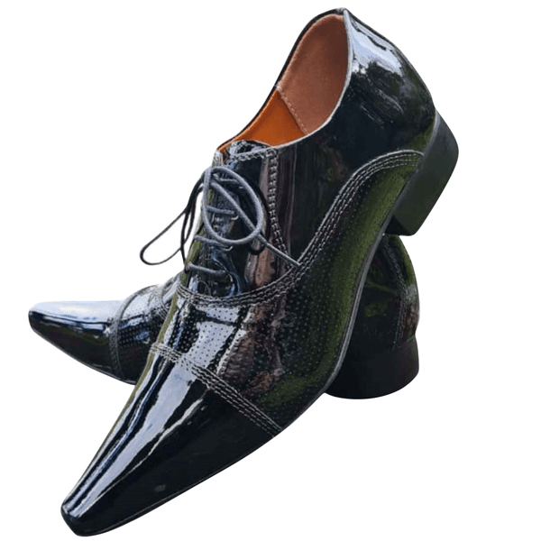Sapato Masculino Italiano Em Couro Preto Caze Ref: 1103 Preto