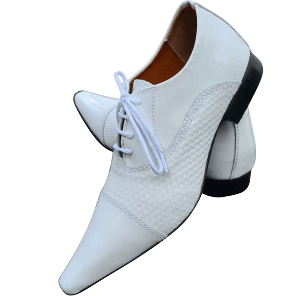 Sapato Masculino Italiano Em Couro Branco Tricot Ref: 1105 Branco