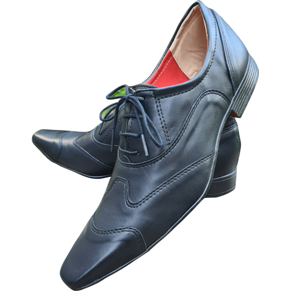 Sapato Masculino Italiano em Couro Social Executivo Preto Millenium Bico Fino Ref: 1169 Preto