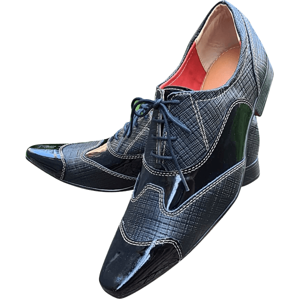 Sapato Masculino Italiano em Couro Social Executivo Preto Line Bico Fino Ref: 1173 Preto