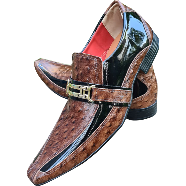 Sapato Masculino Em Couro Social Executivo Marrom Damasio Italian Collection Ref: 1184 Marrom