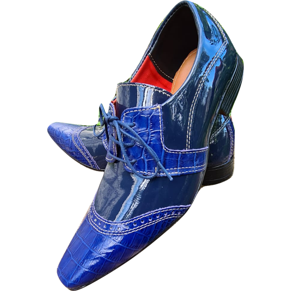 Sapato Masculino Italiano em Couro Social Executivo Dostoievski Ref: 1199 Azul