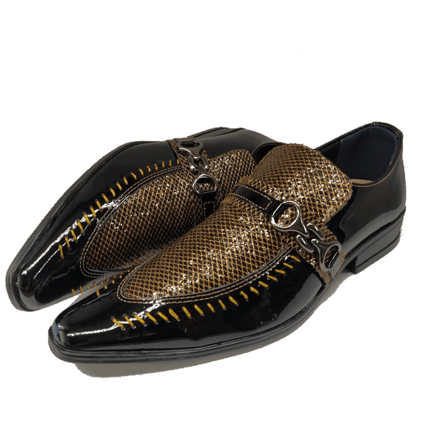 Sapato Masculino Italiano Em Couro Dourado D'oro Ref: 7091 Dourado