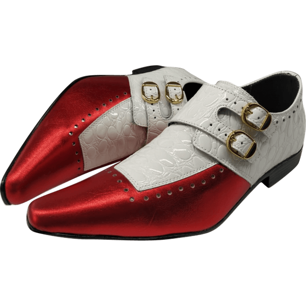 Sapato Masculino Em Couro Social Executivo Vermelho Nogueira Veneza Collection Ref: 7132 Vermelho