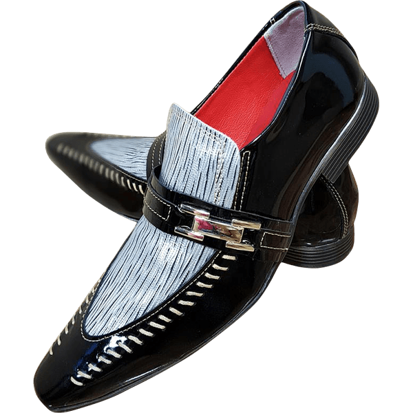 Sapato Masculino Italiano Coleção Vancouver Black White