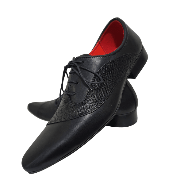 Sapato Masculino Italiano Em Couro Preto Trice Fosco