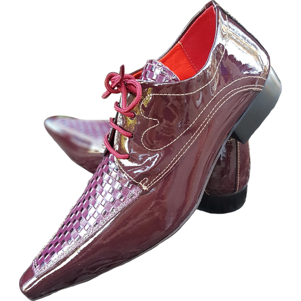 Sapato Masculino Italiano Em Couro Bordo