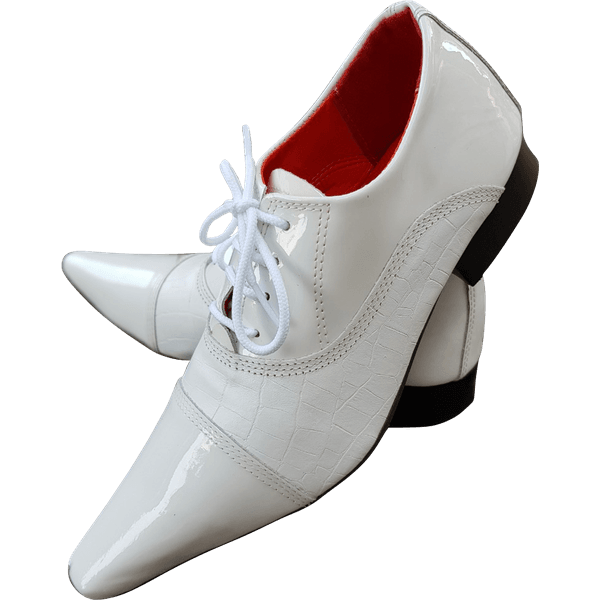 Sapato Masculino Italiano Em Couro Branco Oxford