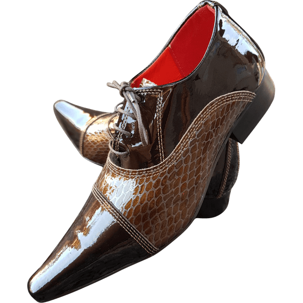 Sapato Masculino Italiano Em Couro Marrom Trice Oxford