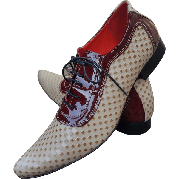 Sapato Masculino Italiano Em Couro Social Executivo Creme Ref: 743 - outlet