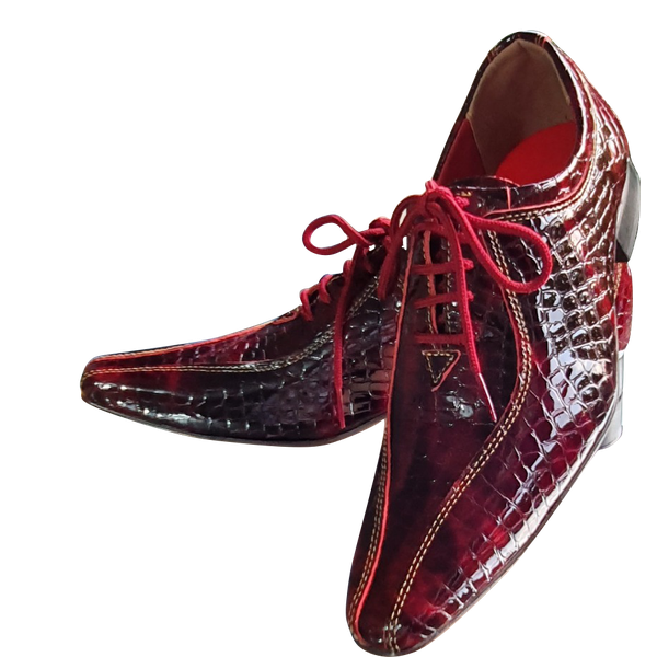 Sapato Masculino Italiano Em Couro Social Executivo Vermelho