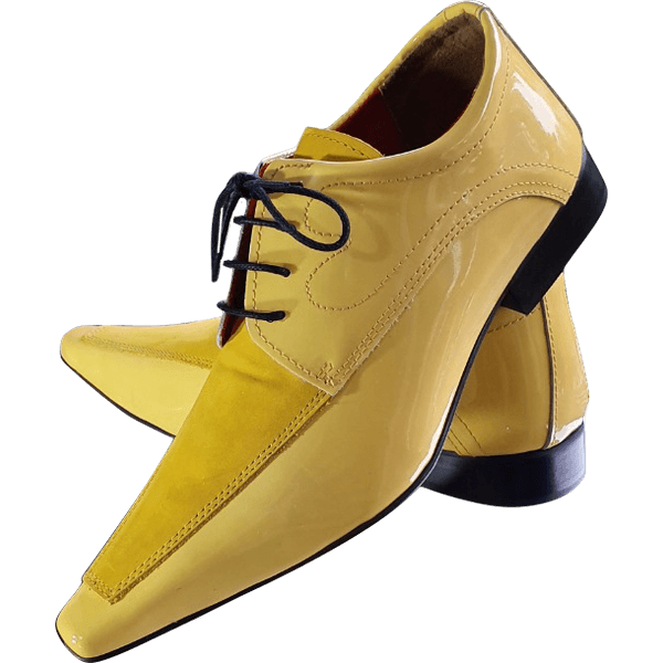 Sapato Masculino Italiano Em Couro Social Executivo Amarelo