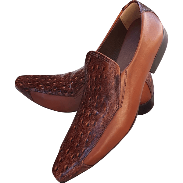 Sapato Masculino Em Couro - Italian Collection - Brown Hive - Marrom