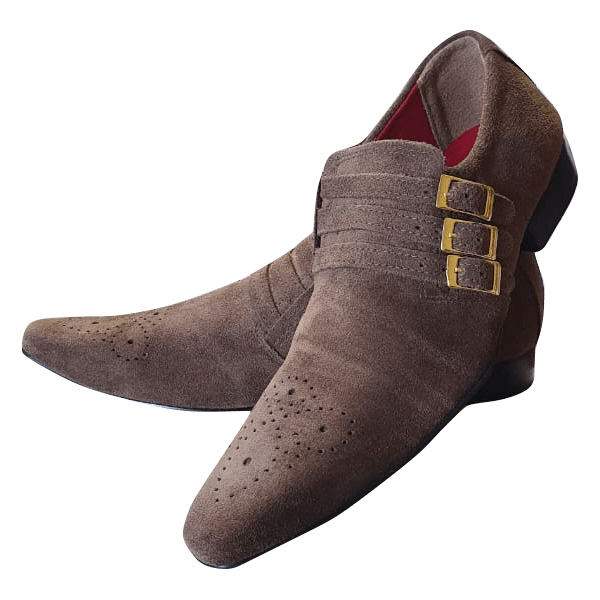 Sapato Masculino Em Couro - Italian Collection - Brown Velvet - Marrom