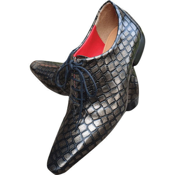 Sapato Masculino Em Couro - Italian Collection - Grey Snake - Cinza