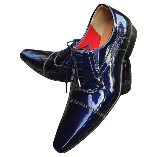 Sapato Masculino Italiano Em Couro Social Executivo Azul
