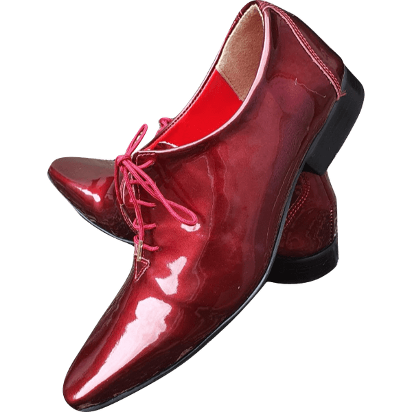 Sapato Masculino Italiano Em Couro Social Executivo Vermelho Envernizado