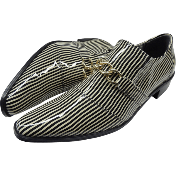 Sapato Masculino Em Couro Social Executivo Branco Zebra Veneza Collection