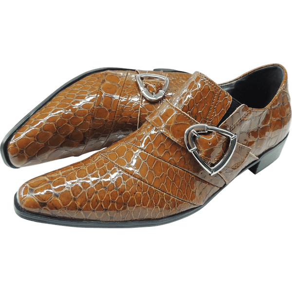 Sapato Masculino Em Couro Social Executivo Marrom Escama Veneza Collection