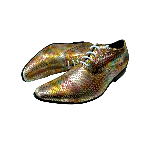 Sapato Masculino Em Couro Social Executivo Serpente Ouro Color Veneza Collection