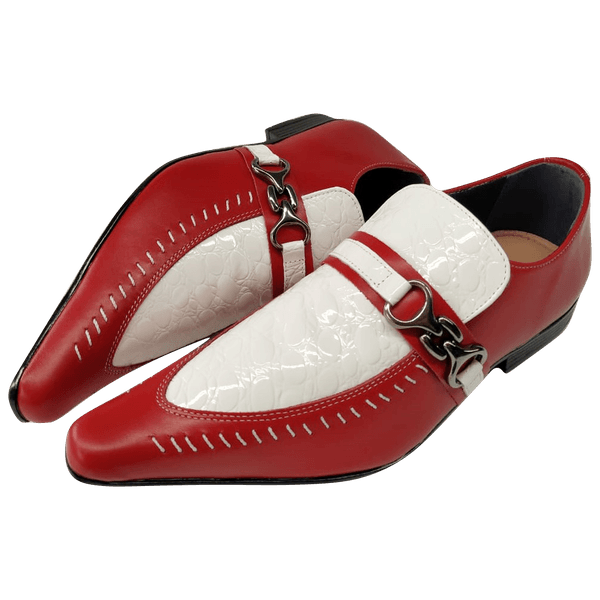 Sapato Masculino Italiano Em Couro Social Executivo - Vermelho - Red Com