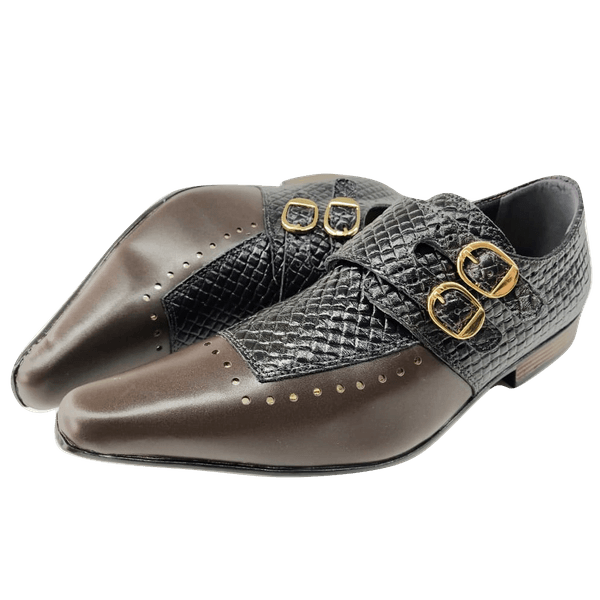 Sapato Masculino Em Couro Social Executivo Social Executivo - Marrom - Brown Shield Ref:7018