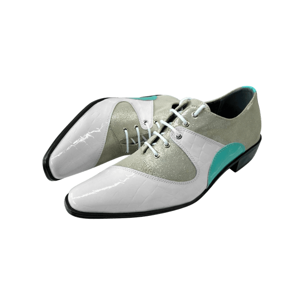Sapato Masculino Em Couro Social Executivo Branco Com Perola Paris Collection