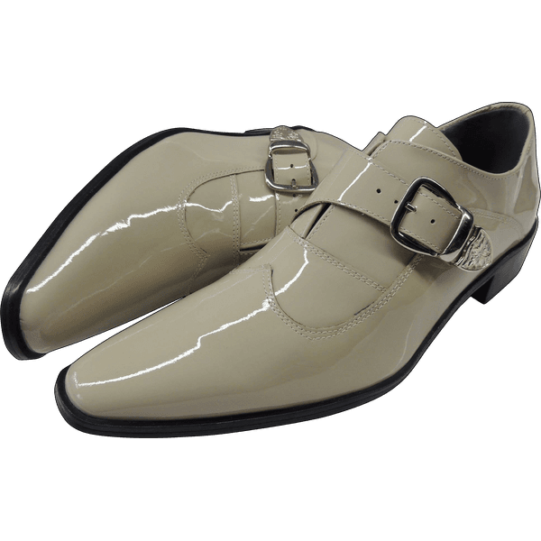 Sapato Masculino Em Couro Social Executivo Nude Envernizado - Paris Collection