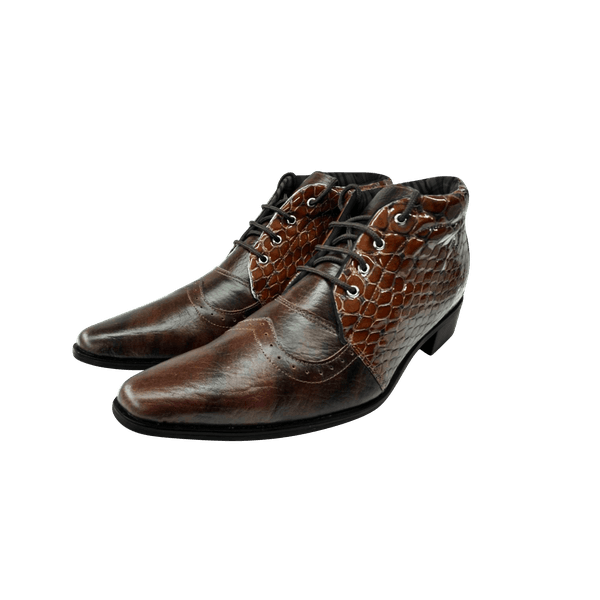 Bota Masculina Em Couro Marrom Rustico