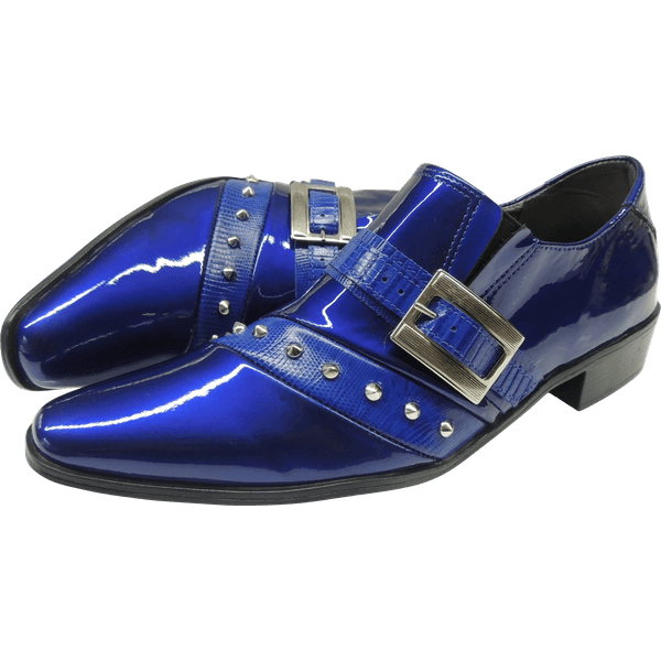 Sapato Masculino Em Couro Social Executivo Azul Pencil Veneza Collection Ref:535