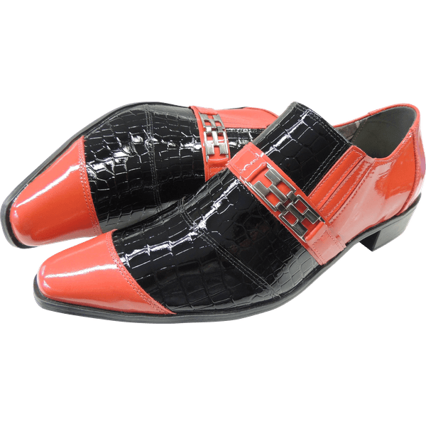 Sapato Masculino Em Couro Social Executivo Vermelho Dark Veneza Collection Ref:068