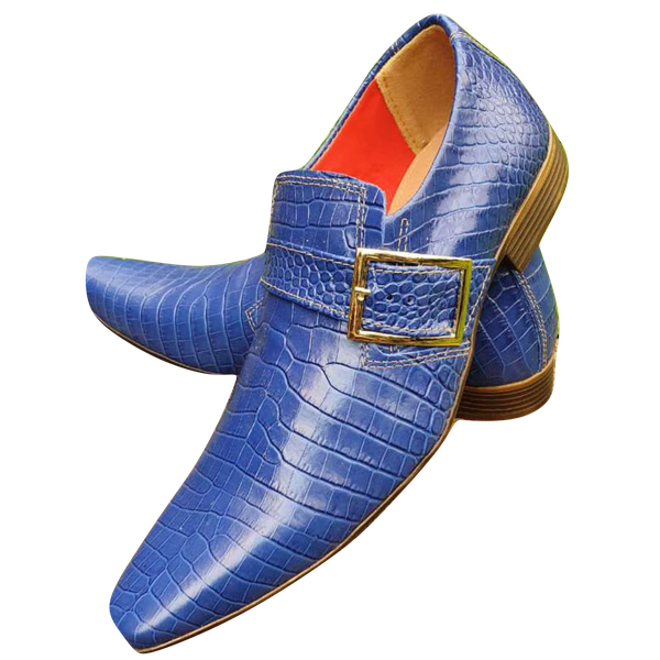 Sapato Masculino Italiano Em Couro Social Executivo - Azul - Manhattan Cyan Ref: 1006