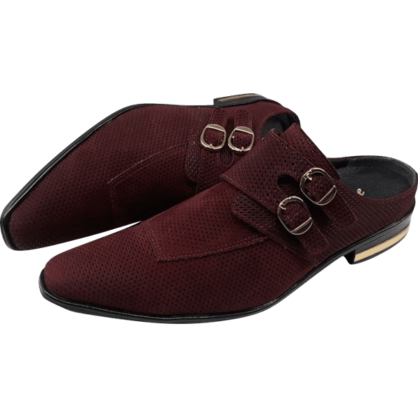 Mule Masculino Em Couro - Babuche - Bordeaux Moca - Ref: 3000