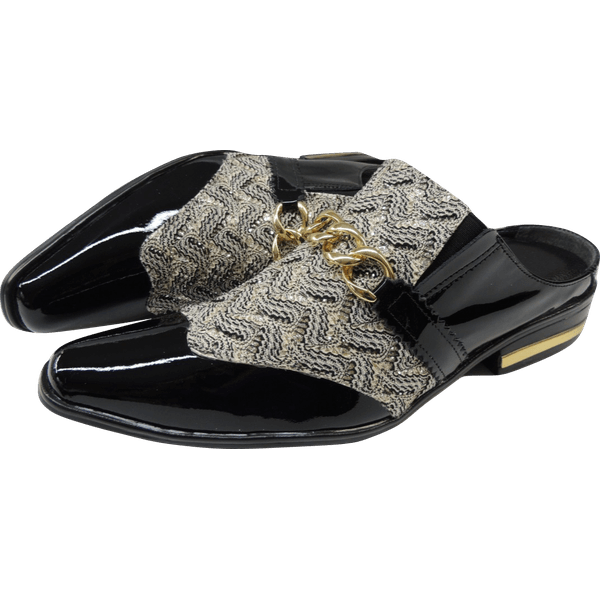 Mule Masculino Em Couro - Babuche - Black Blank - Ref: 2096