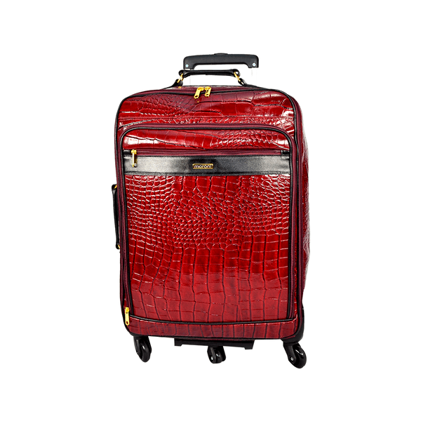 Mala De Viagem Em Couro Croco Vermelho Voyage Crocodile Rock Ref: 979